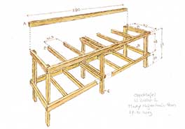 Werktekening oogstverkoopkast Landleven